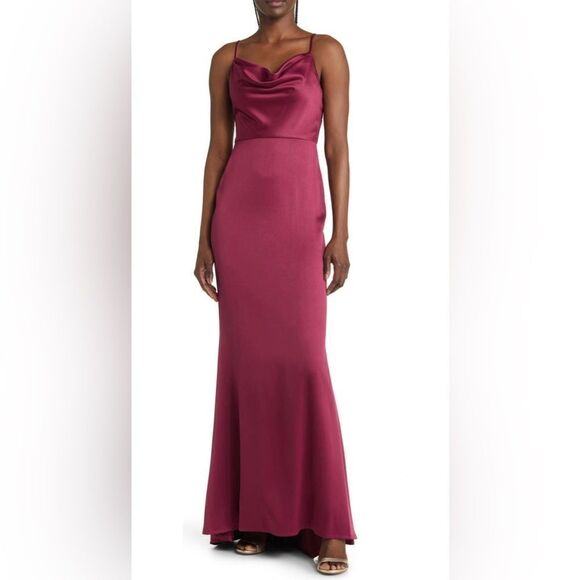 Next up cowl neck satin gown - Picture 1 of 5